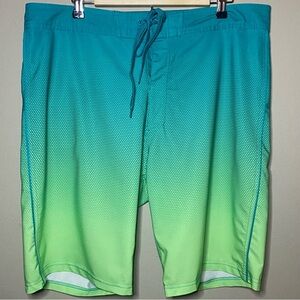 Old Navy California Swim Trunks Board Shorts Men Size 38 Green Ombré